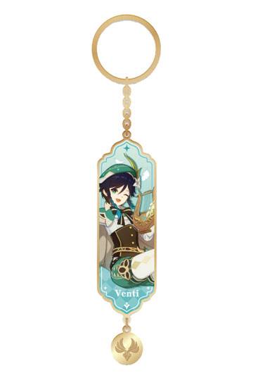 Genshin Impact Character Drawing Card Metal Keychain Venti