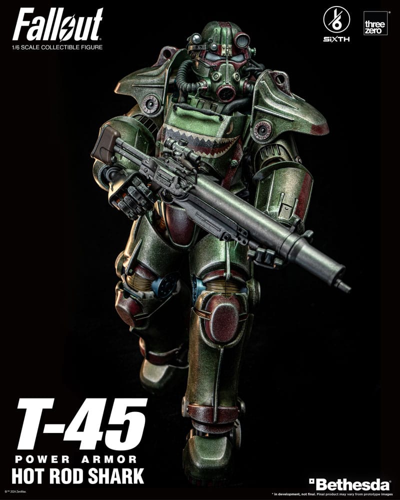 ThreeZero Fallout FigZero Action Figure 1/6 T-45 Hot Rod Shark Power Armor 37 cm Action Figuur