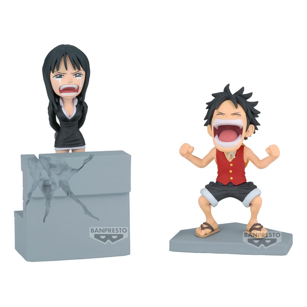 One Piece WCF Log Stories PVC Statue Monkey D. Luffy & Nico Robin 10 cm