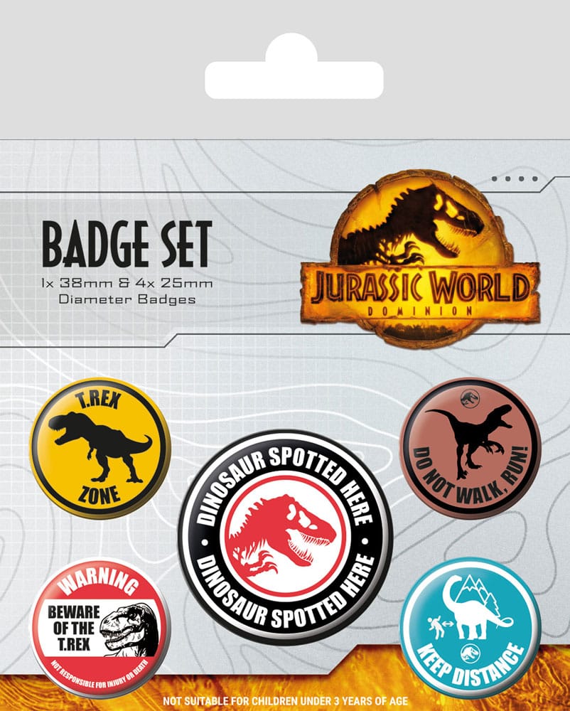 Jurasssic World Dominion Warning Signs - Badge Pack