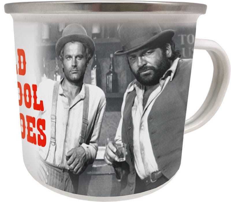 Bud Spencer & Terrence Hill Old School Heroes. Emaille Drinkbeker.