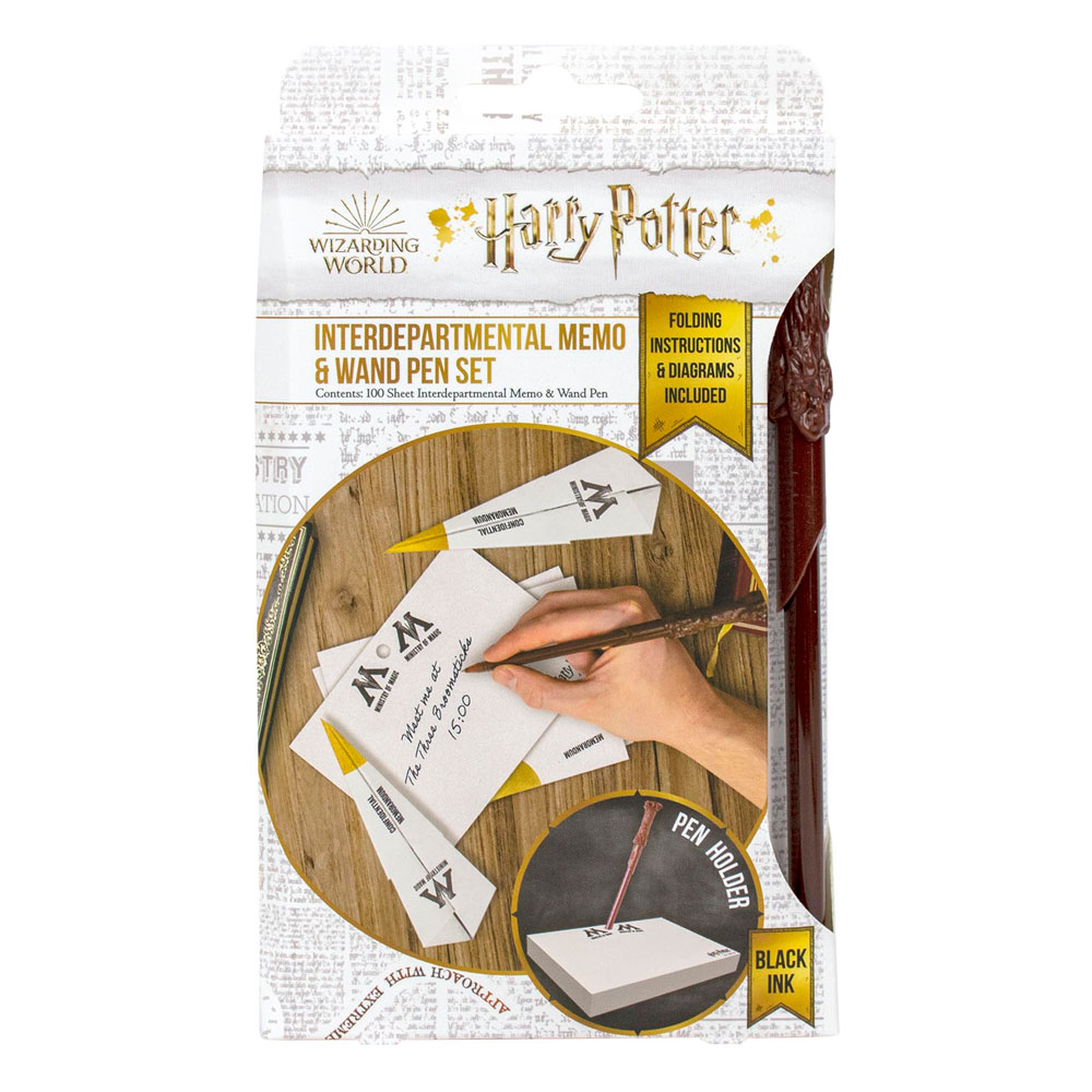 Harry Potter - Interdepartementale Memo van het Ministerie van Toverkunst & Toverstaf Pen Set