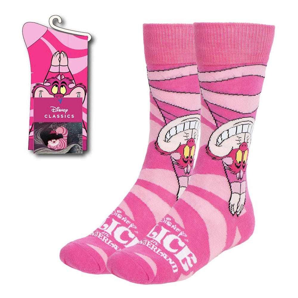 Disney Socks Alice in Wonderland Cheshire Cat Upside Down 36-43