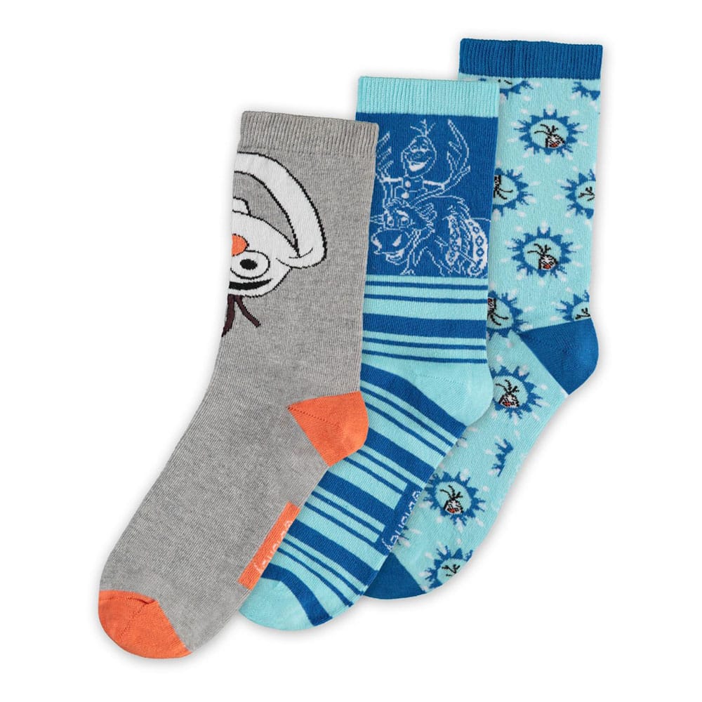 Disney Frozen - Olaf 3 Pack Sokken - 35/38 - Grijs/Blauw