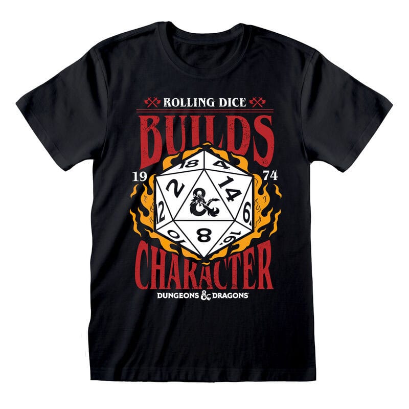 Dungeons & Dragons T-Shirt Builds Character Size L