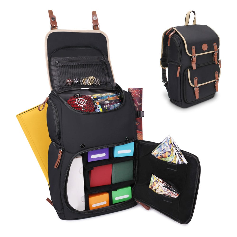 Enhance Gaming Designer Edition Full Size Trading Card Storage Box Backpack - Black.