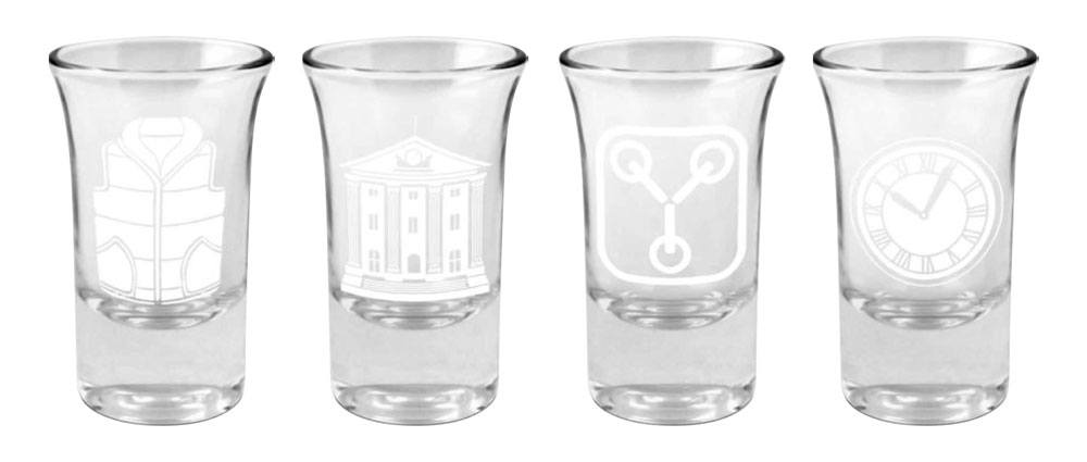 Back to the Future Shotglass 4-Pack Logo & Symbols