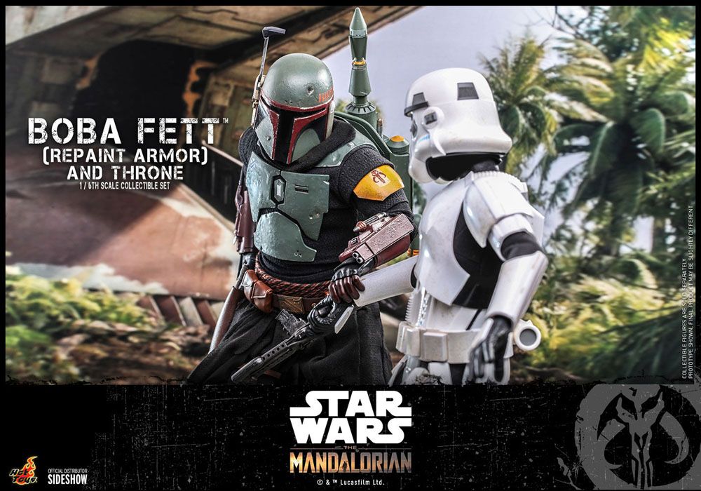 Star Wars The Mandalorian Action Figure 1/6 Boba Fett (Repaint Armor ...