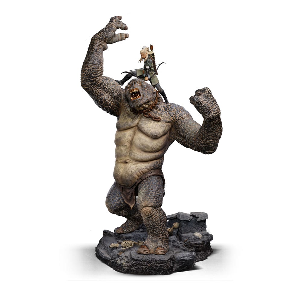 The Lord Of The Rings Cave Troll And Legolas Lord Of The Rings Deluxe Art 110 Scale Statue By