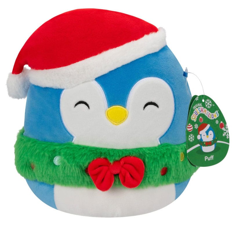 Squishmallows Puff Blue Penguin With Wreath And Hat 19cm Plush