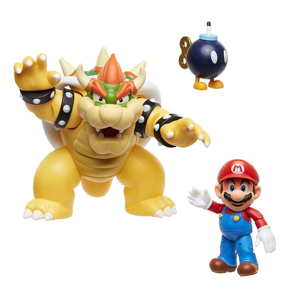 World of Nintendo Action Figure 3-Pack Mario vs. Bowser Lava Battle 6-15 cm