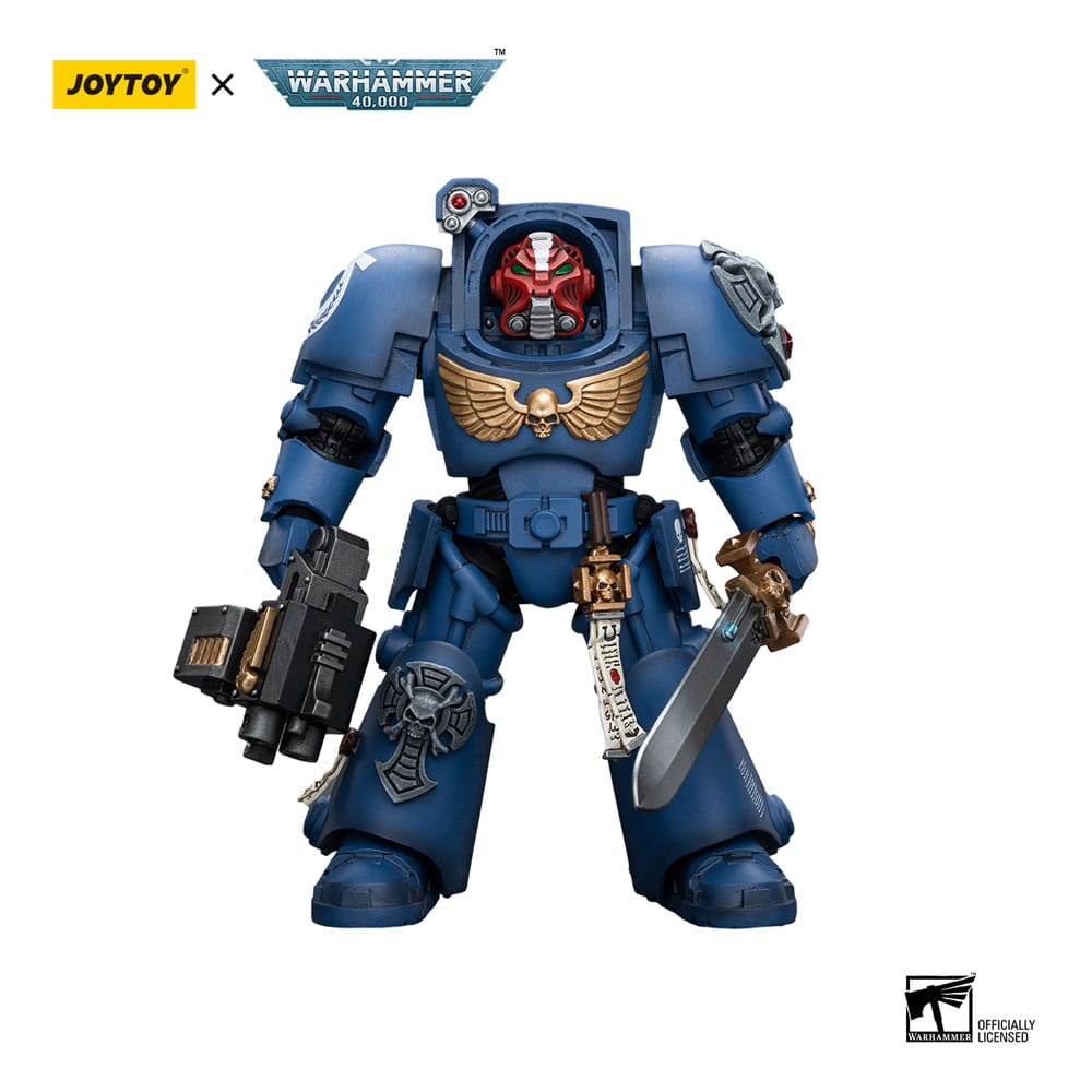 Warhammer 40k Action Figure 1/18 Ultramarines Terminator Squad Sergeant with Power Sword and Teleport Homer 12 cm