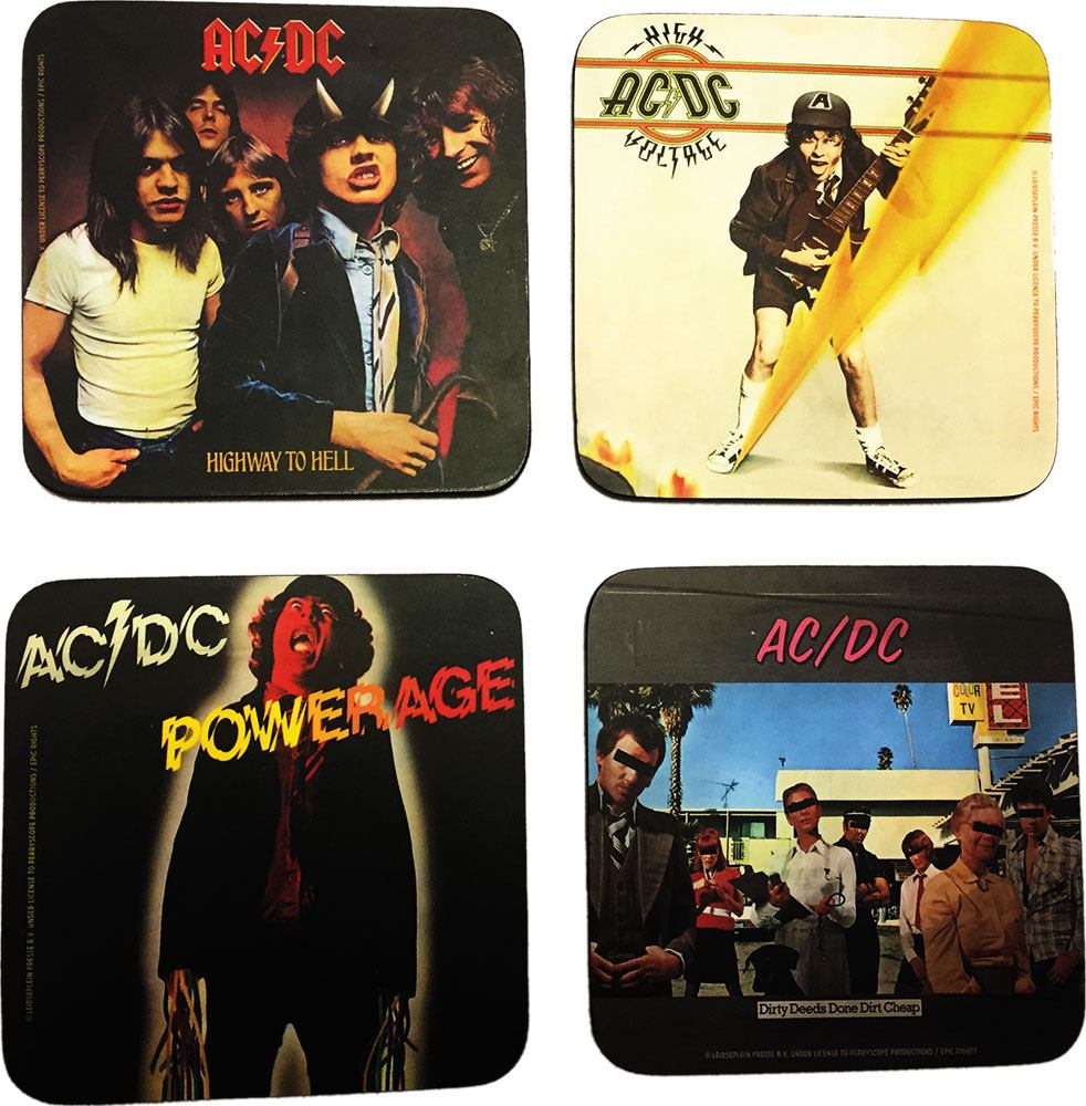 4 Bordskånere i kork - AC/DC