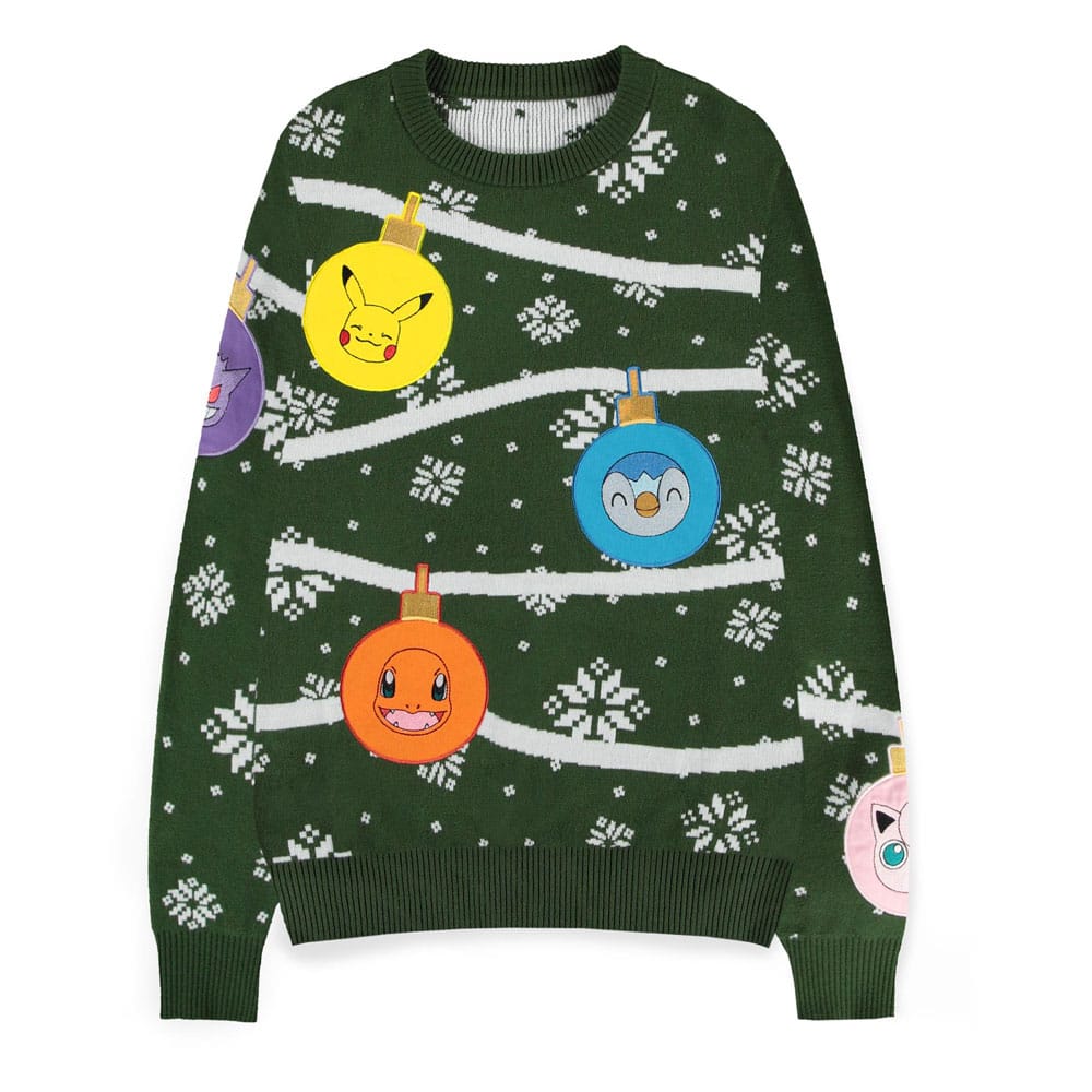 Pokémon Sweatshirt Christmas Jumper Xmas Balls Size M