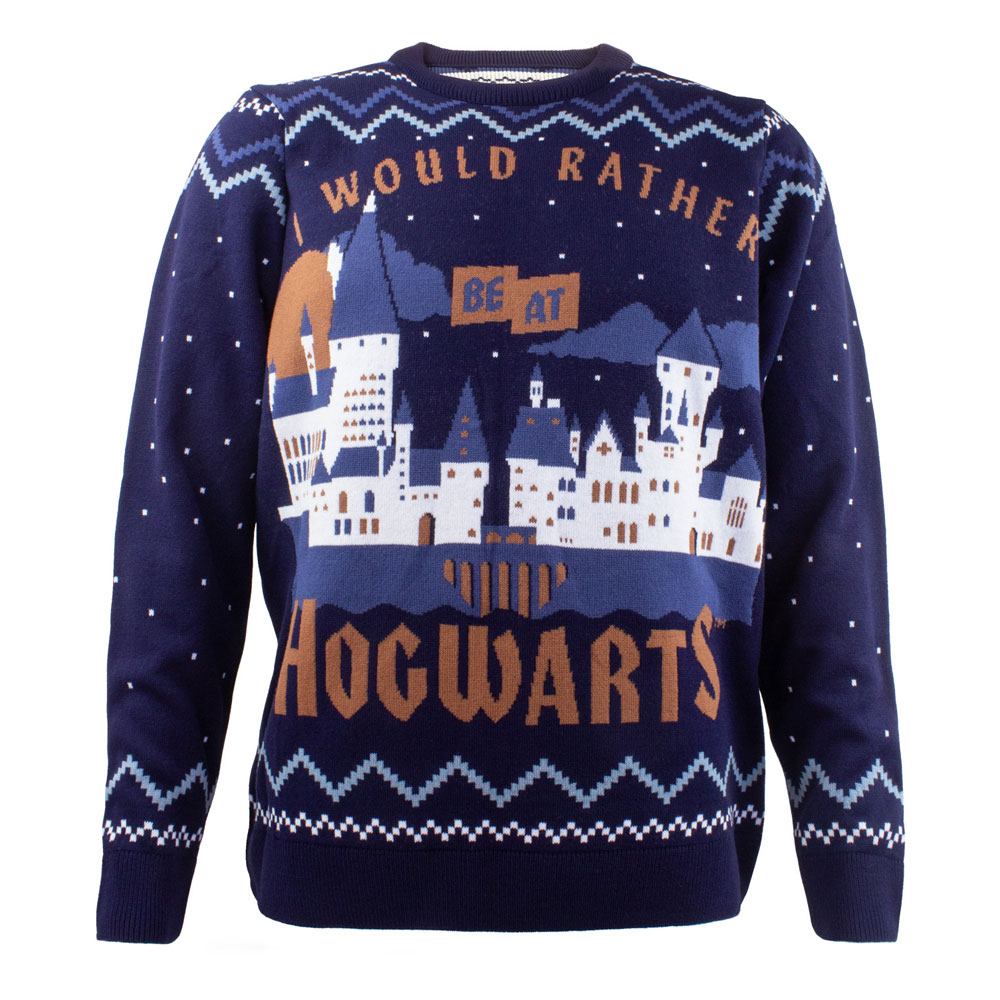 Harry Potter Kersttrui -M- Christmas Hogwarts Blauw