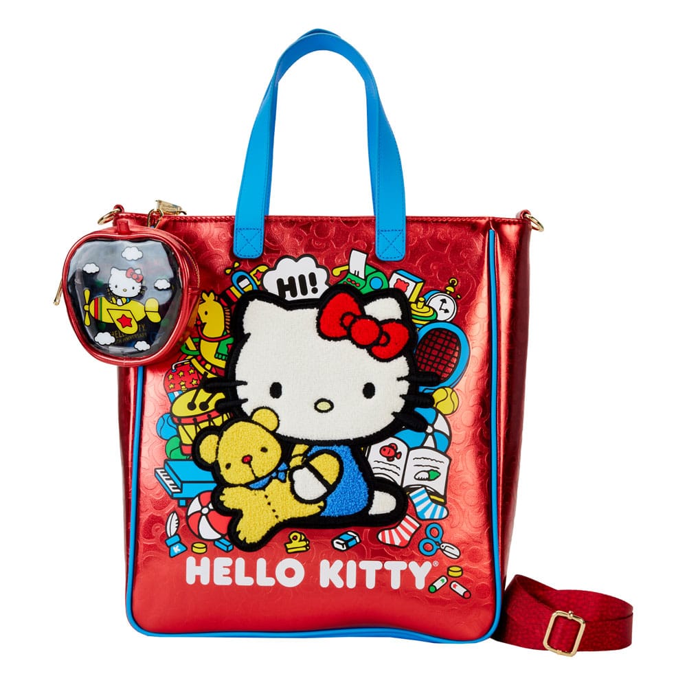 Sac fourre-tout Loungefly Hello Kitty par Loungefly et sac à main à pièces 50e anniversaire - Photo 1 sur 1