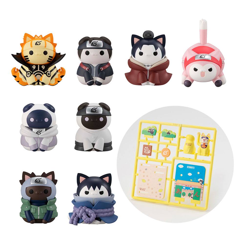 Naruto Shippuden Mega Cat Project Trading Figures Nyaruto! Ver. Break out! Fourth Great Ninja War Special Set 3 cm