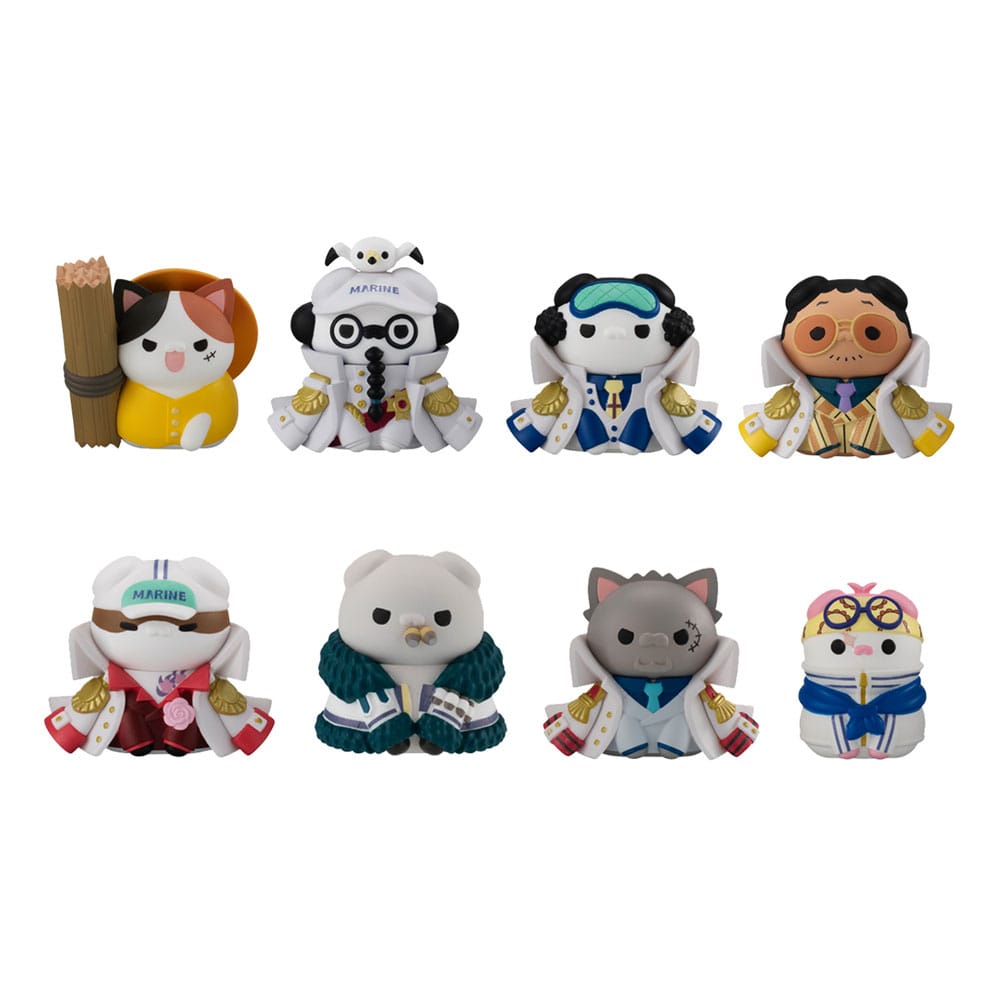 One Piece Mega Cat Project Nyan Piece Nyan! Trading Figures Luffy vs Marines Ver. 3 cm Assortment (8)