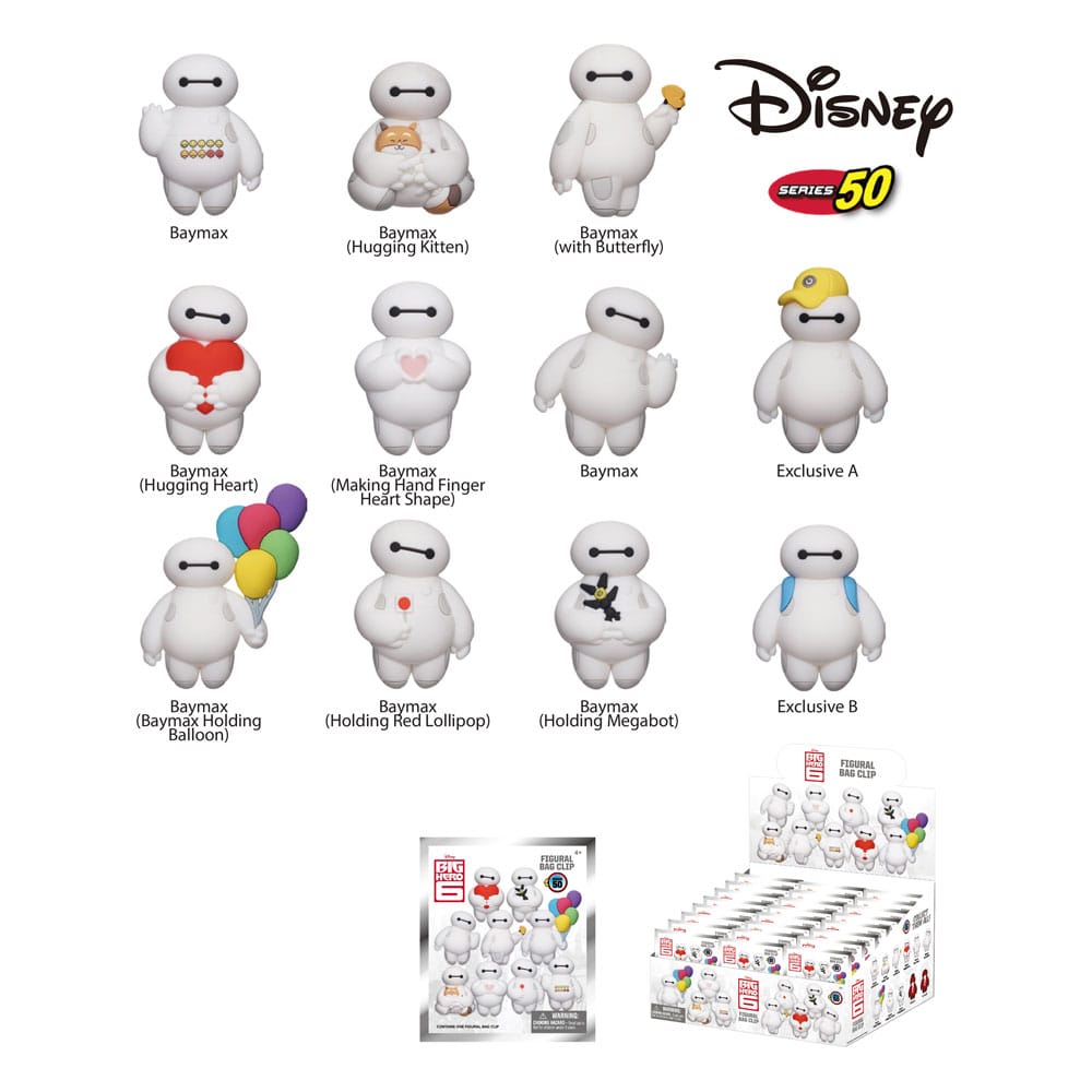 Disney 3D PVC Bag Clips Baymax Series 1 Display (24)