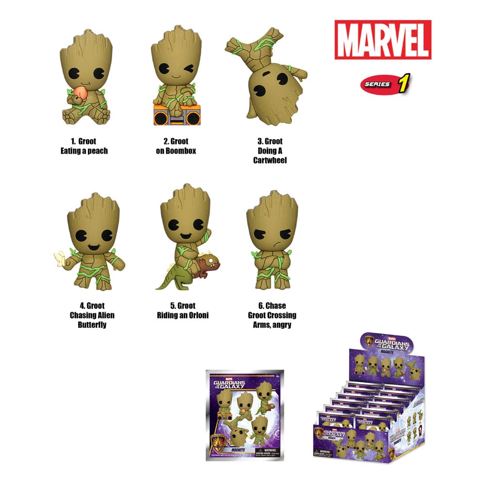 Guardians of the Galaxy 3D 3D Magnets Groot Series 1 Display (12)