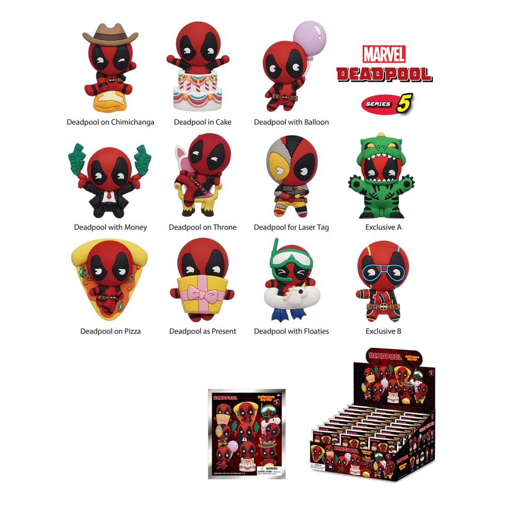 Deadpool 3D PVC Bag Clips Series 5 Display (24)