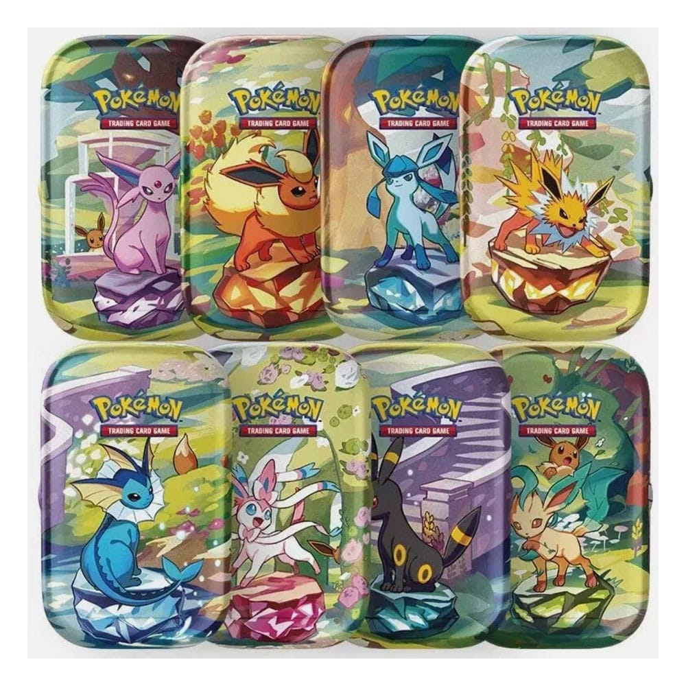 Pokémon TCG Scarlet & Violet 8.5 Prismatic Evolutions Mini Tin Display (8) *English Version*