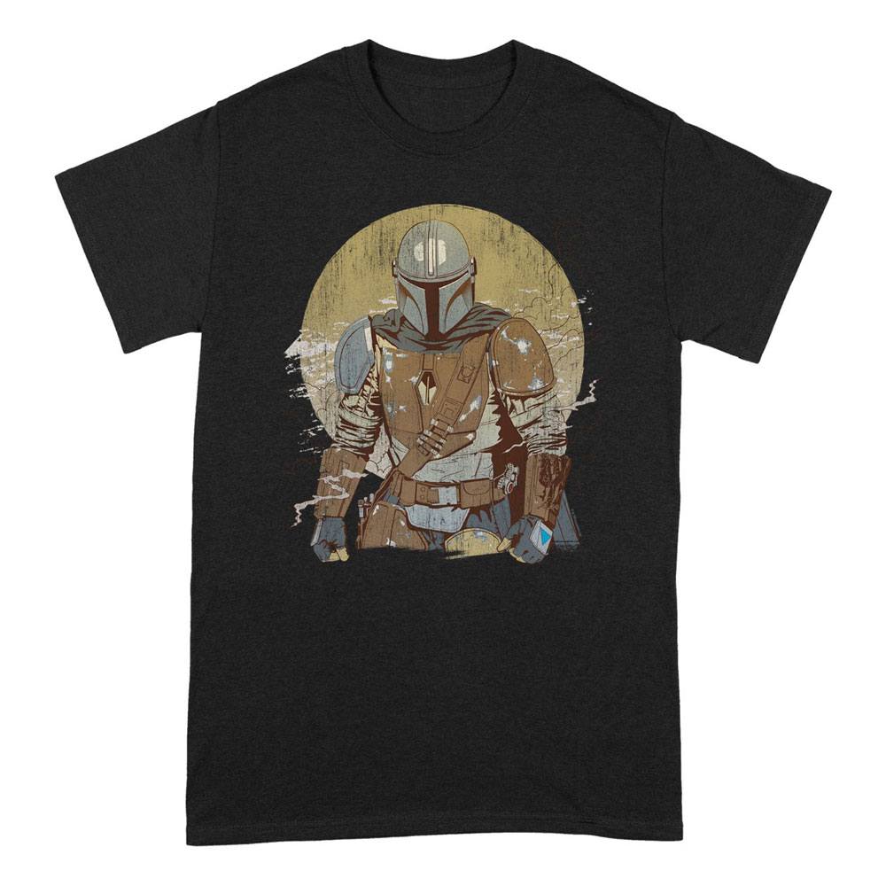 Star Wars - The Mandalorian Distressed Warrior T-Shirt Zwart