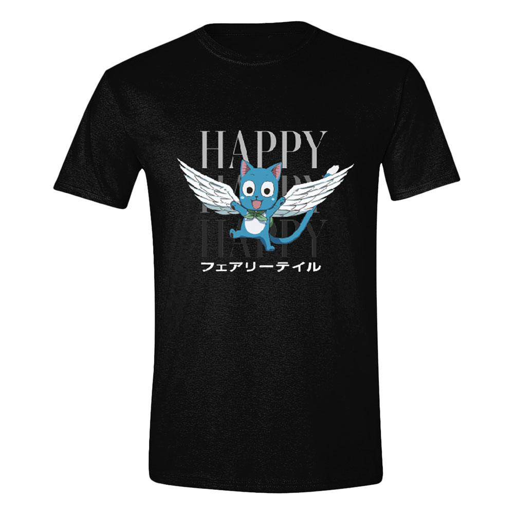 Fairy Tail Happy Happy Happy Black T-Shirt -S