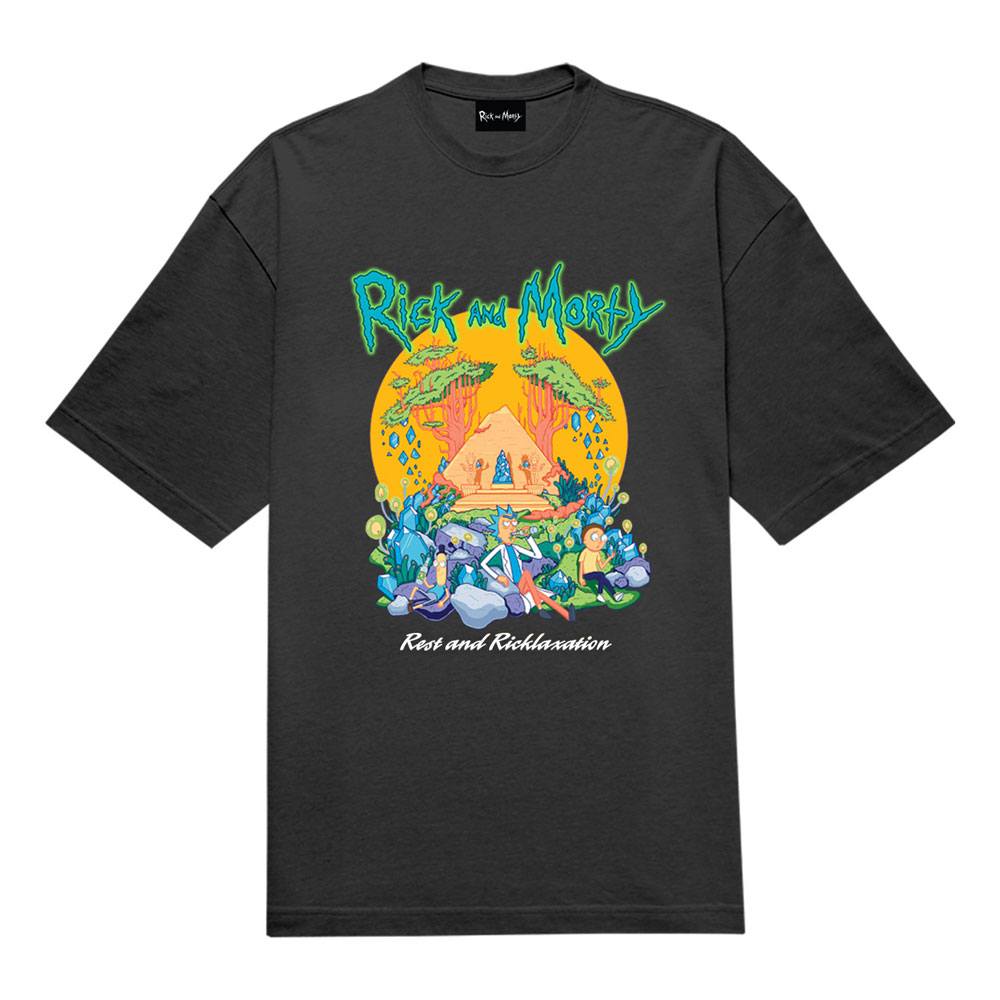 Rick and Morty - Rest + Ricklaxtion  T-Shirt - Zwart - Maat S