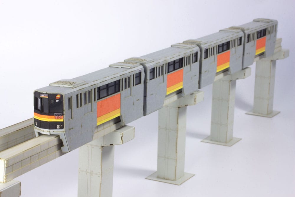 Original Character Series 1000 1/150 Paper Model Kit Tama Intercity Monorail (4 cars) 48 cm