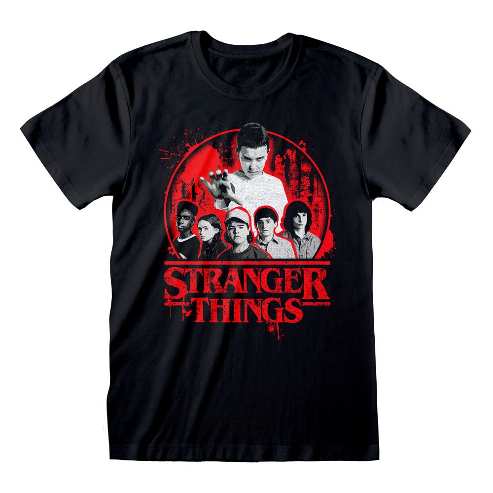 Stranger Things Heren Tshirt -S- Circle Logo Zwart
