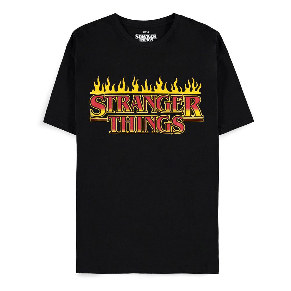Stranger Things Heren Tshirt -M- Fire Logo Zwart
