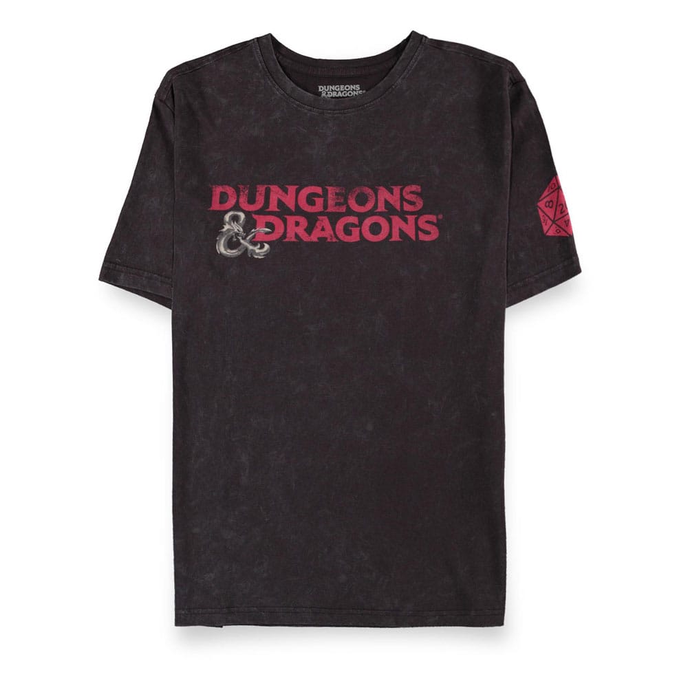 Dungeons And Dragons Heren Tshirt -S- Acid Wash Zwart