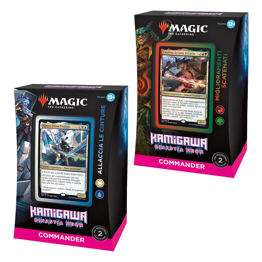 Magic the Gathering Kamigawa: Neon Dynasty Commander Decks Display (4) italian